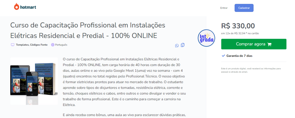 Curso de Capacitação Profissional em Instalações Elétricas Residencial e Predial 