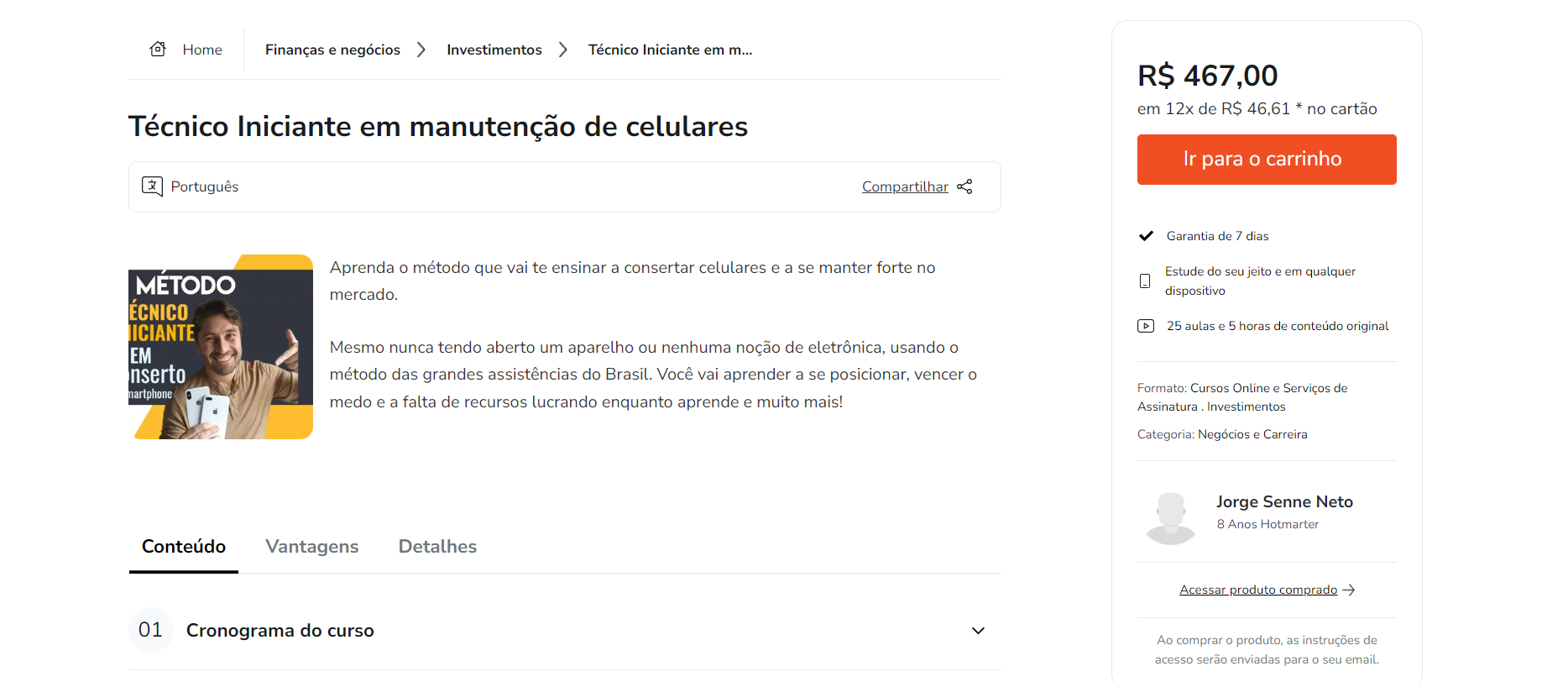 Técnico Iniciante em manutenção de celulares - Jorge Senne Neto