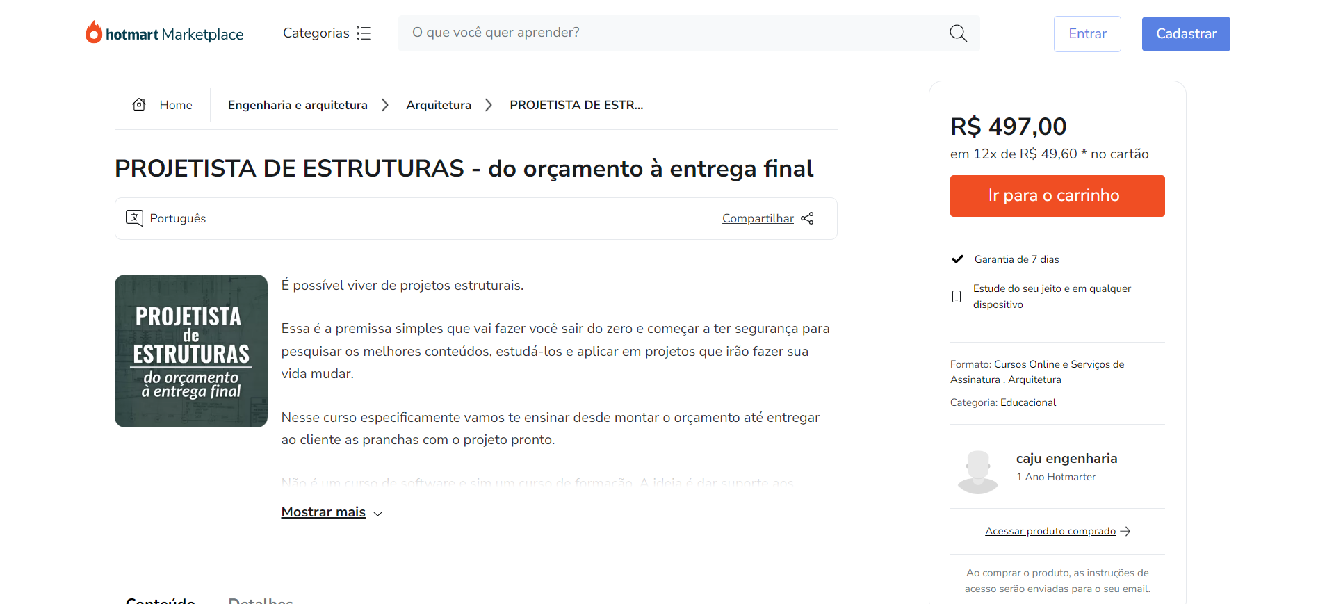 Curso Projetista de Estruturas - Caju Engenharia